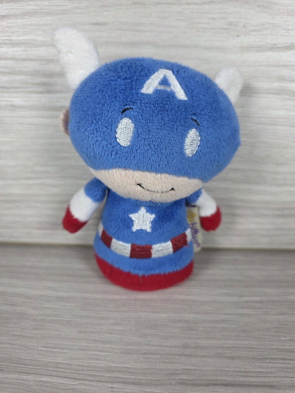 Hallmark itty bittys Plush Doll – Blue, Red & White Chibi Superhero Style SU37